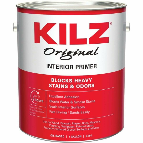 Kilz Original Oil-Based Low VOC Interior Primer Sealer Stainblocker, White, 1 Gal. 10036
